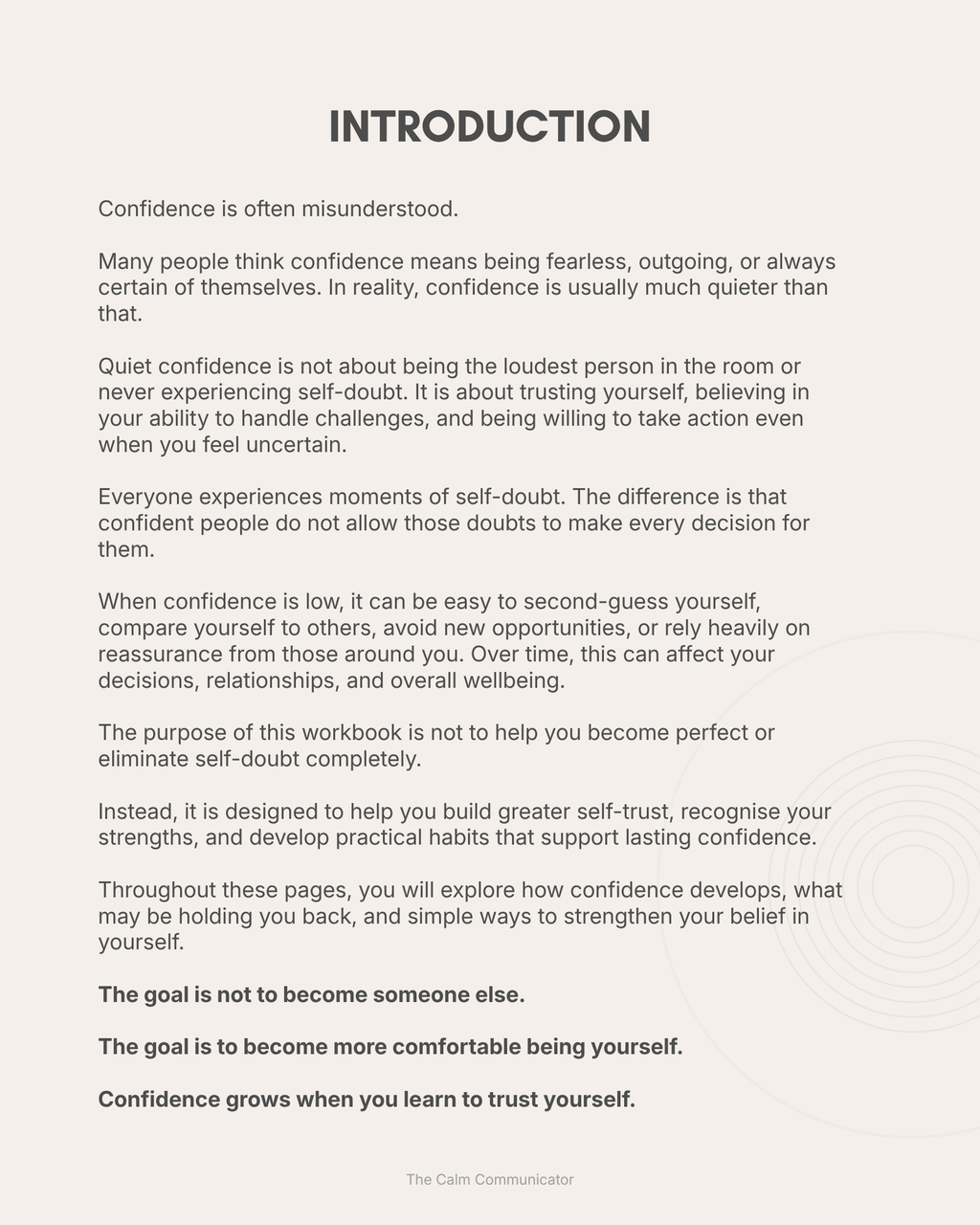 Building Quiet Confidence
