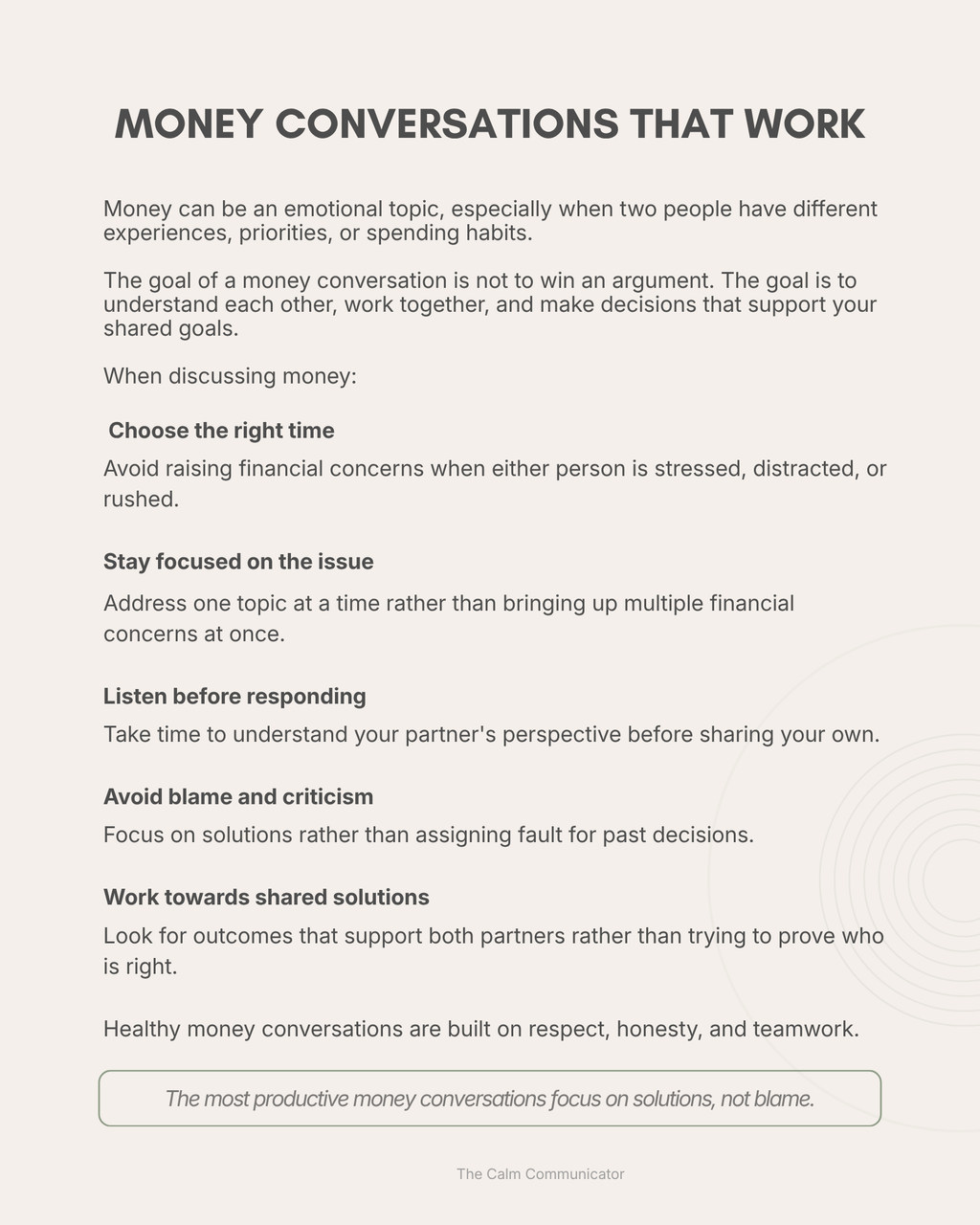 Money Conversations That Work