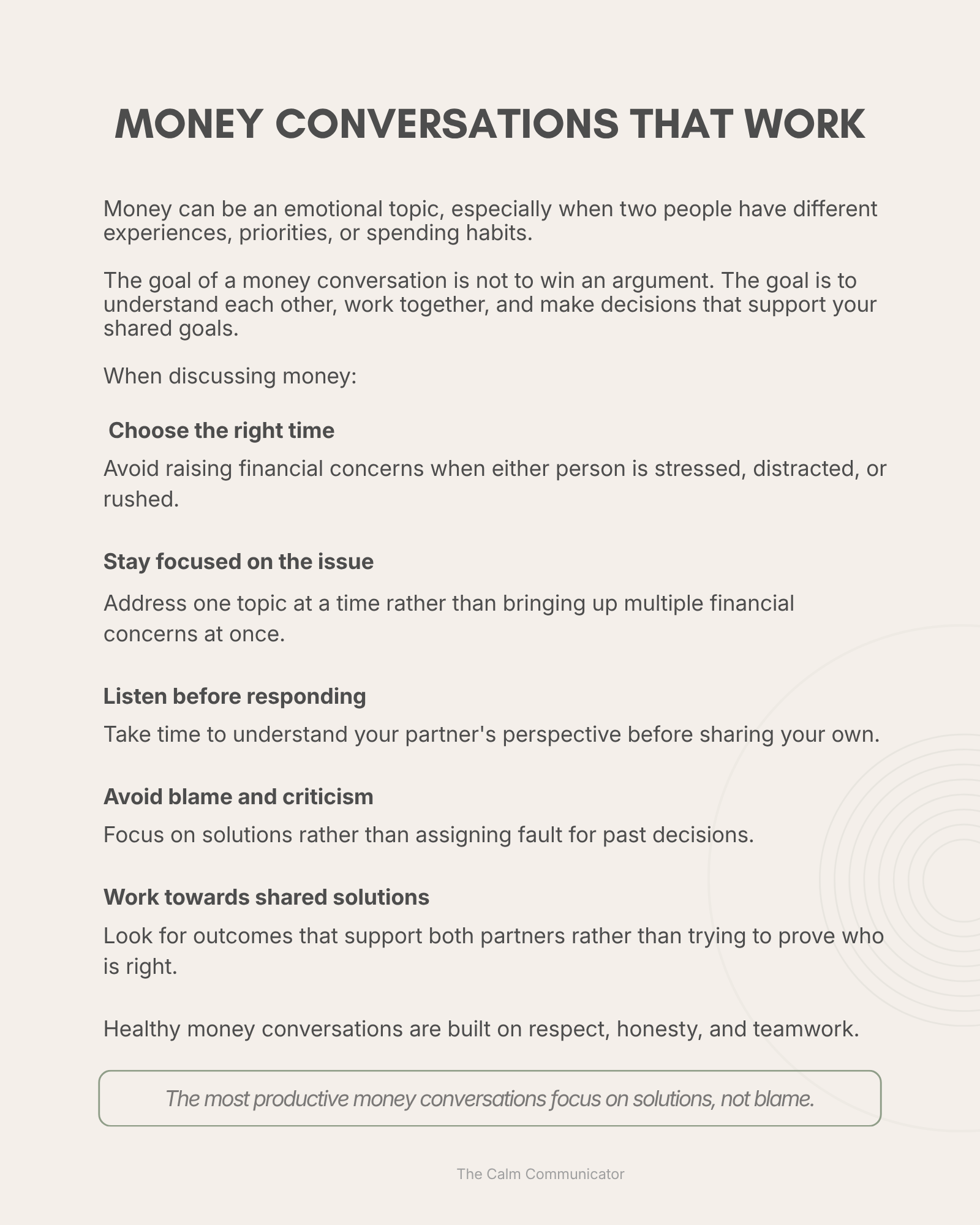 Money Conversations That Work