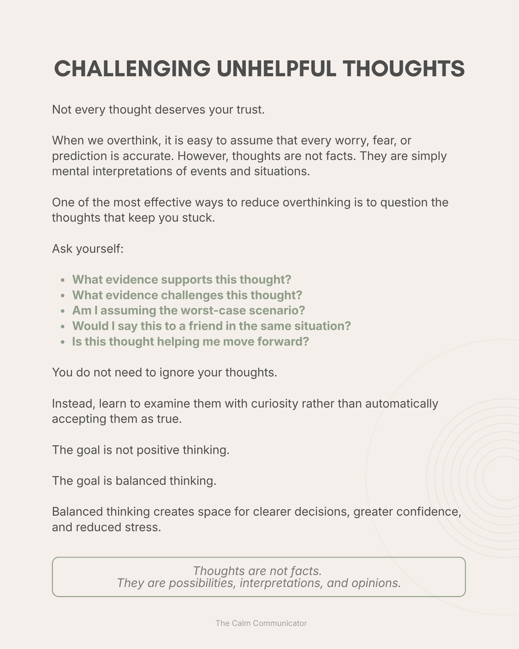 Stop Overthinking Everything