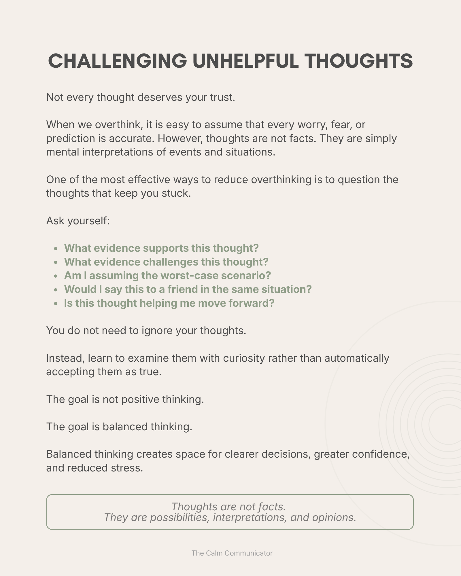 Stop Overthinking Everything