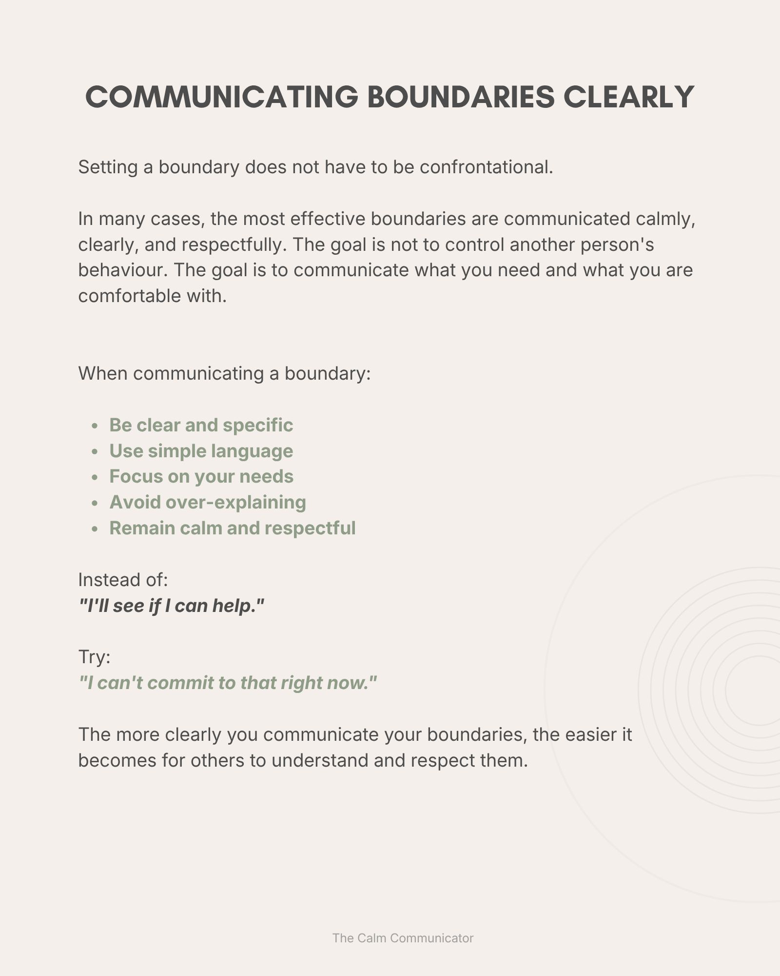 Setting Healthy Boundaries