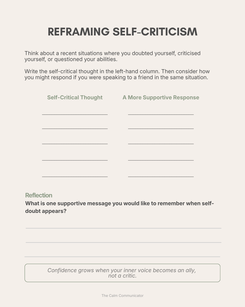 Building Quiet Confidence