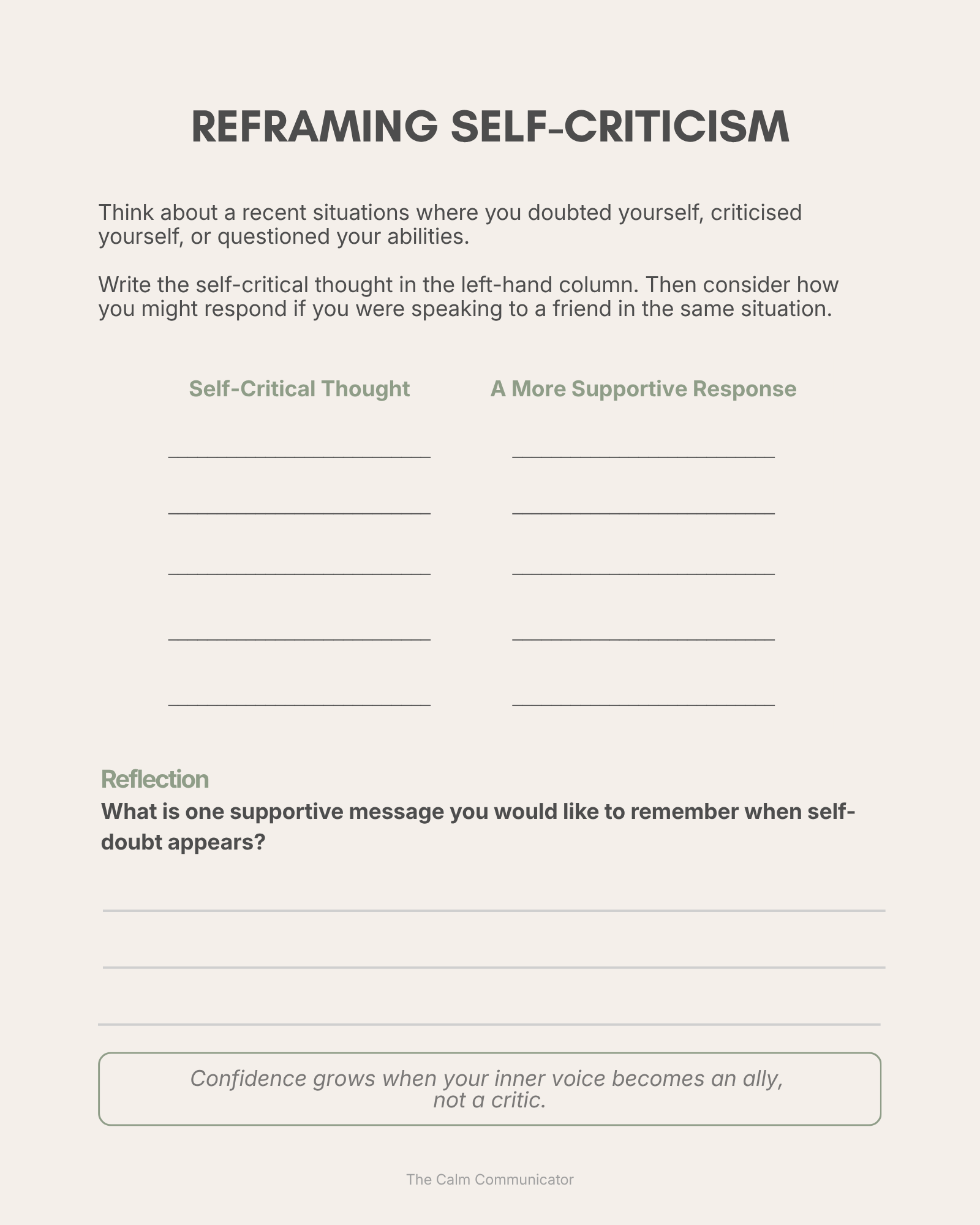 Building Quiet Confidence